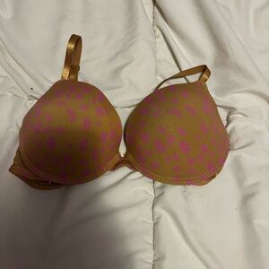 Pink and Gold Leopard Print Bra